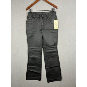 METROSTYLE 100% GENUINE LEATHER Lined 5-POCKET PANTS Sz‎ 6/Tall